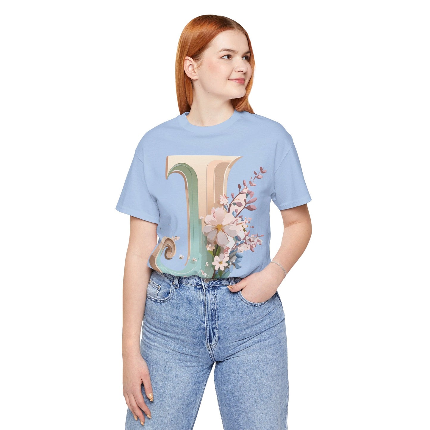 Adelpha Letter J Graphic Tee Unisex Jersey Short Sleeve Vintage Inspired Art Design Shirt