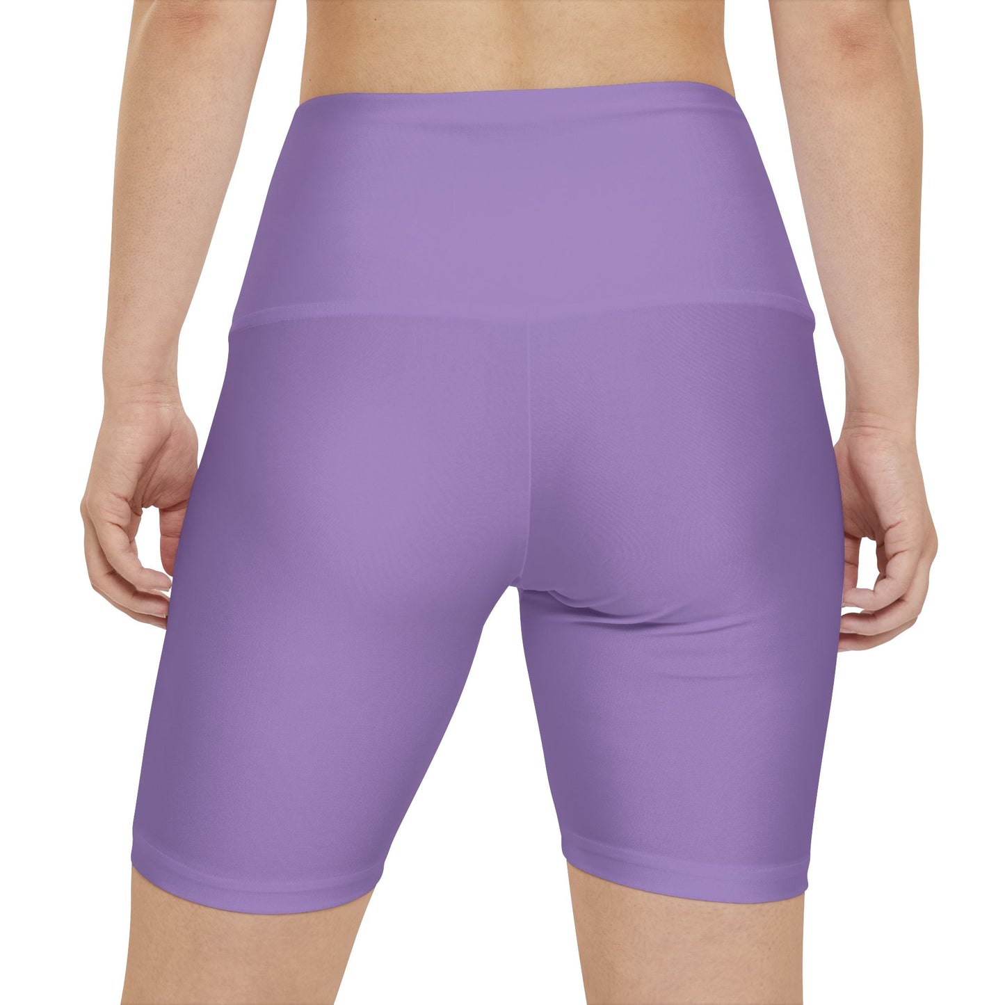Winter Night Lilac Women's Workout Shorts — Solid High-Waist Biker Shorts for Exercise & Everyday Wear