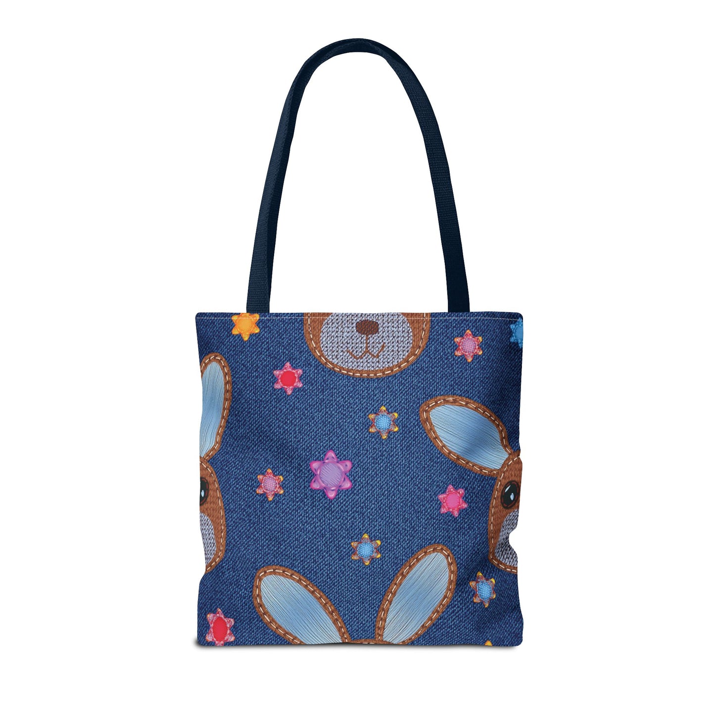 Denim Fabric Imitation Print Unisex Canvas Bag Poly Spun 3 Sizes Tote Bag 192-5