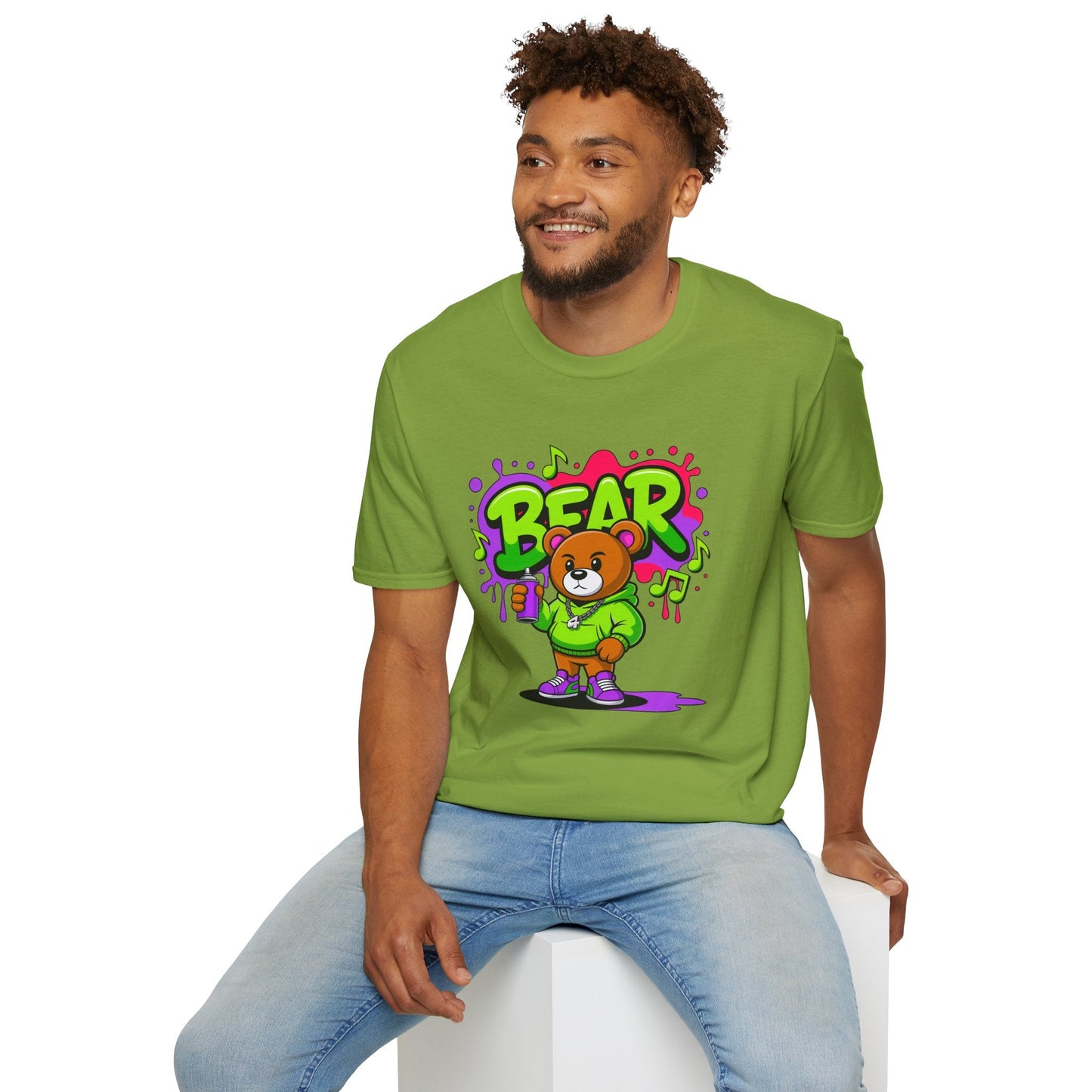 Cartoon T Shirt With Animation Funny Animals Tee Gildan Softstyle 64000 100 Percent Ring Spun Cotton