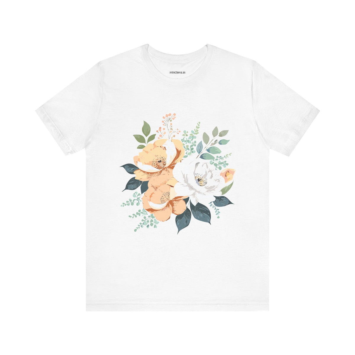 Floral Graphic Unisex Cotton Bella+Canvas Tee with Flowers Design ab14