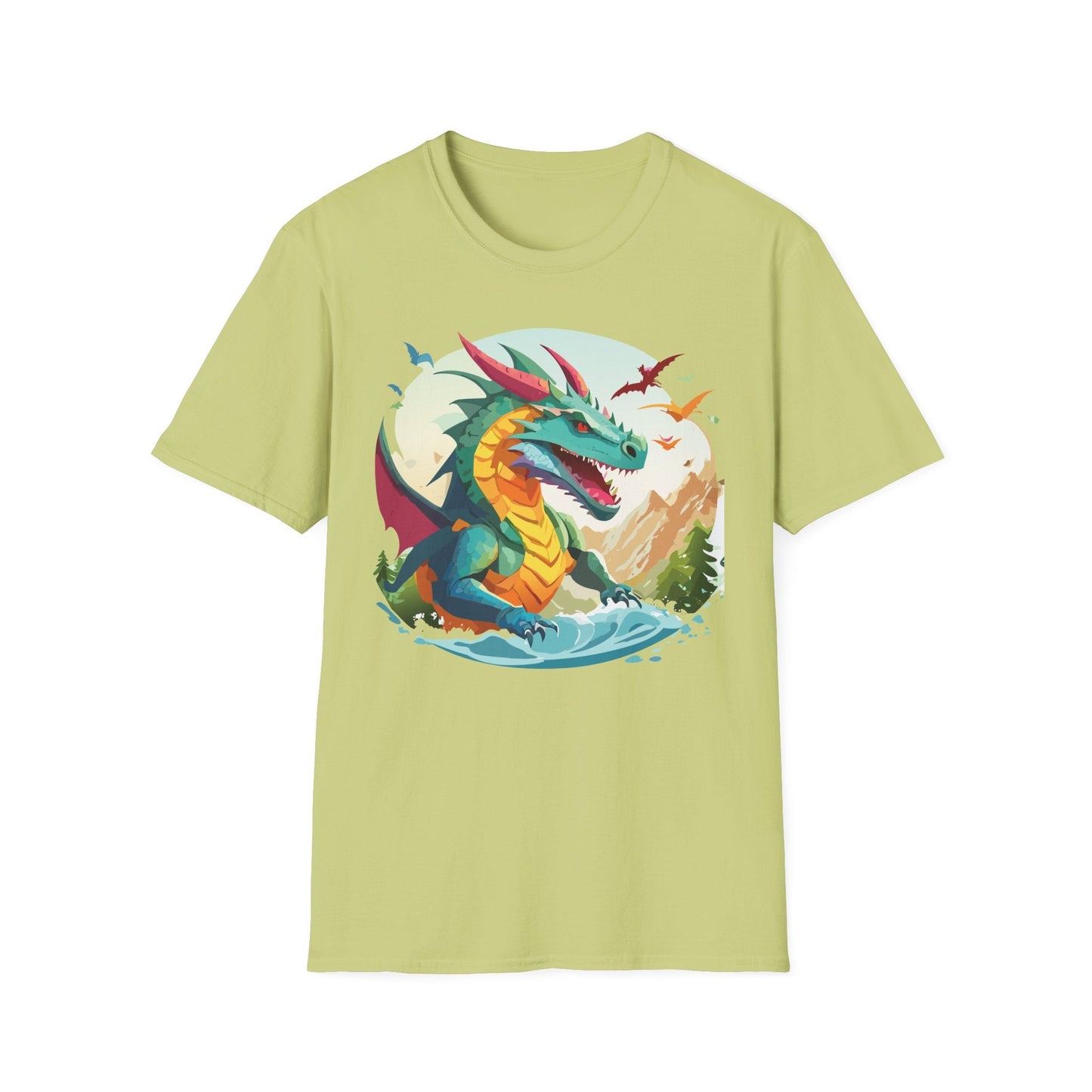 Dragon T Shirt Unisex Animal Tee Softstyle 64000 Premium 100 Percent Ring Spun Cotton