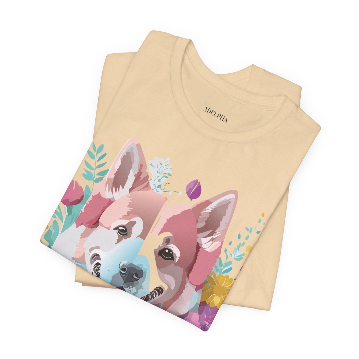 Unisex Graphic Dog Shirt Vintage Inspired Tee With Adelpha Artwork Short Sleeve Tee