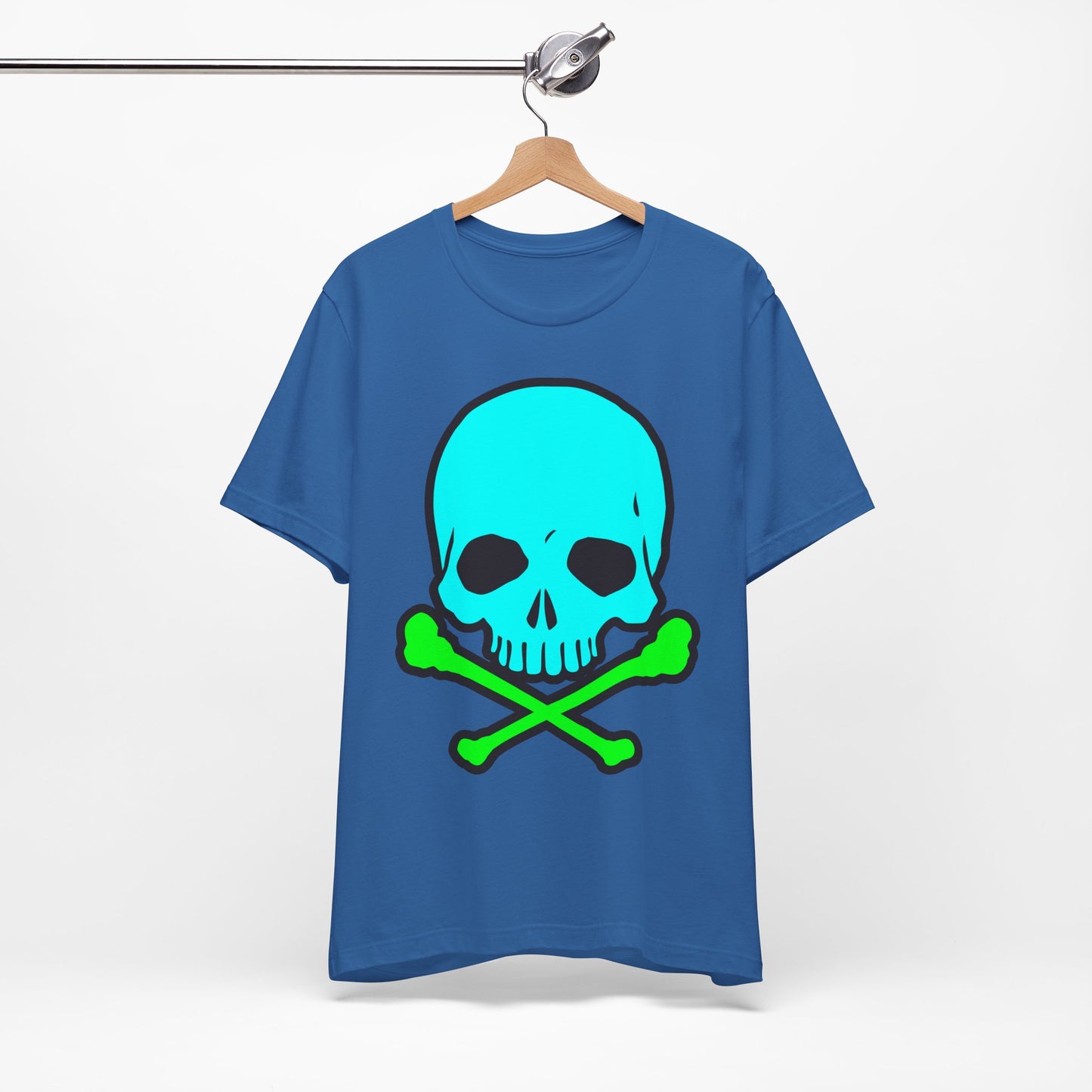 Blue Skull Graphic Design Tee, Skull Shirt, Vintage Tees, Art Design T-Shirt, Vintage Graphic Tee, Art Shirts with Skulls