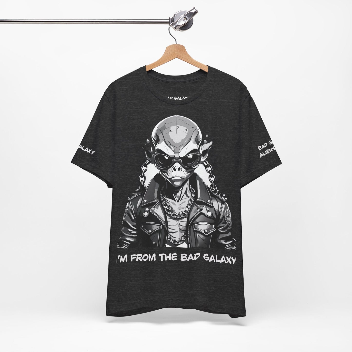 Graphic Cotton T Shirt Unisex Short Sleeve Alien Artwork By Bad Galaxy Premium Everyday Wear