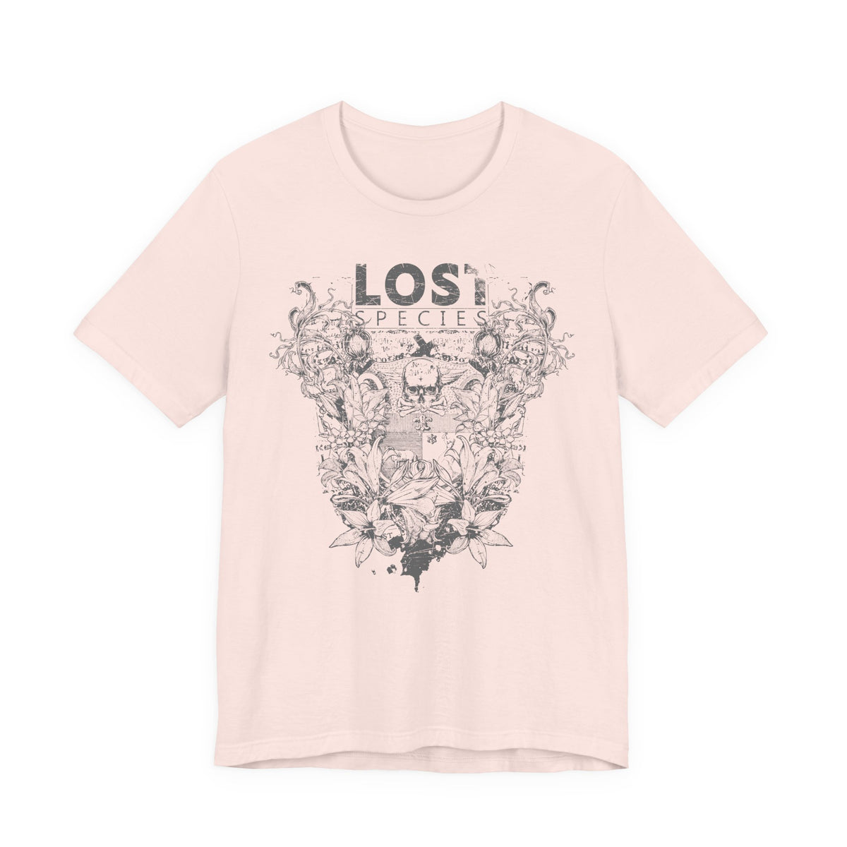 Lost Species Tee Floral Wildlife Illustration Rock Band T-Shirt A-7