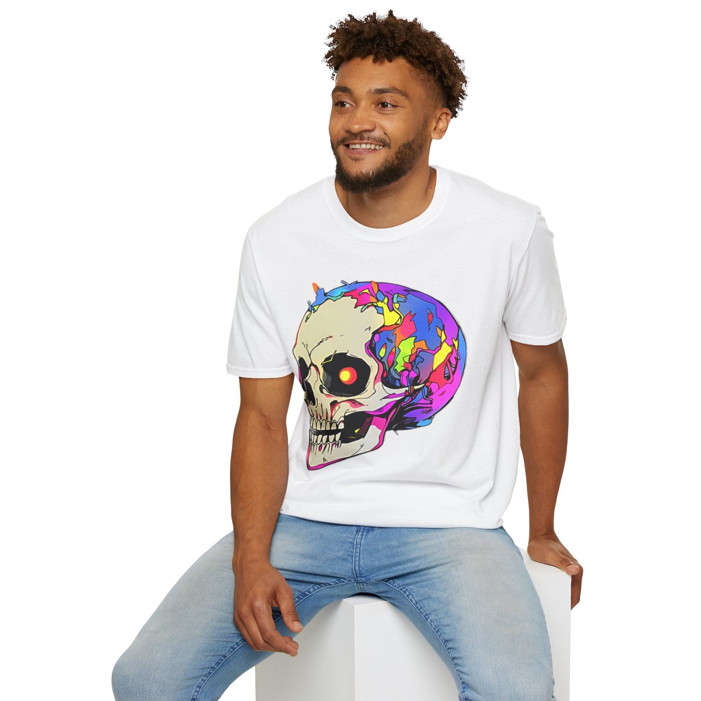 Skull Tee Shirt Unisex Skeleton Shirt Gildan Softstyle 64000 Short Sleeve Graphic Design