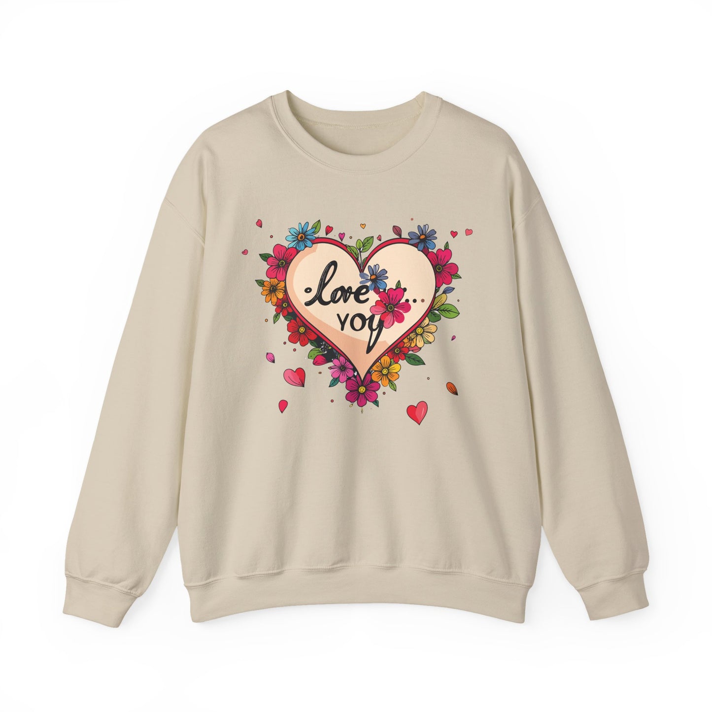 Big Heart Sweatshirt, Floral Heart Sweatshirt, Floral Love Sweatshirt, Valentine's Day Sweatshirt, Heart Floral Sweatshirt 109