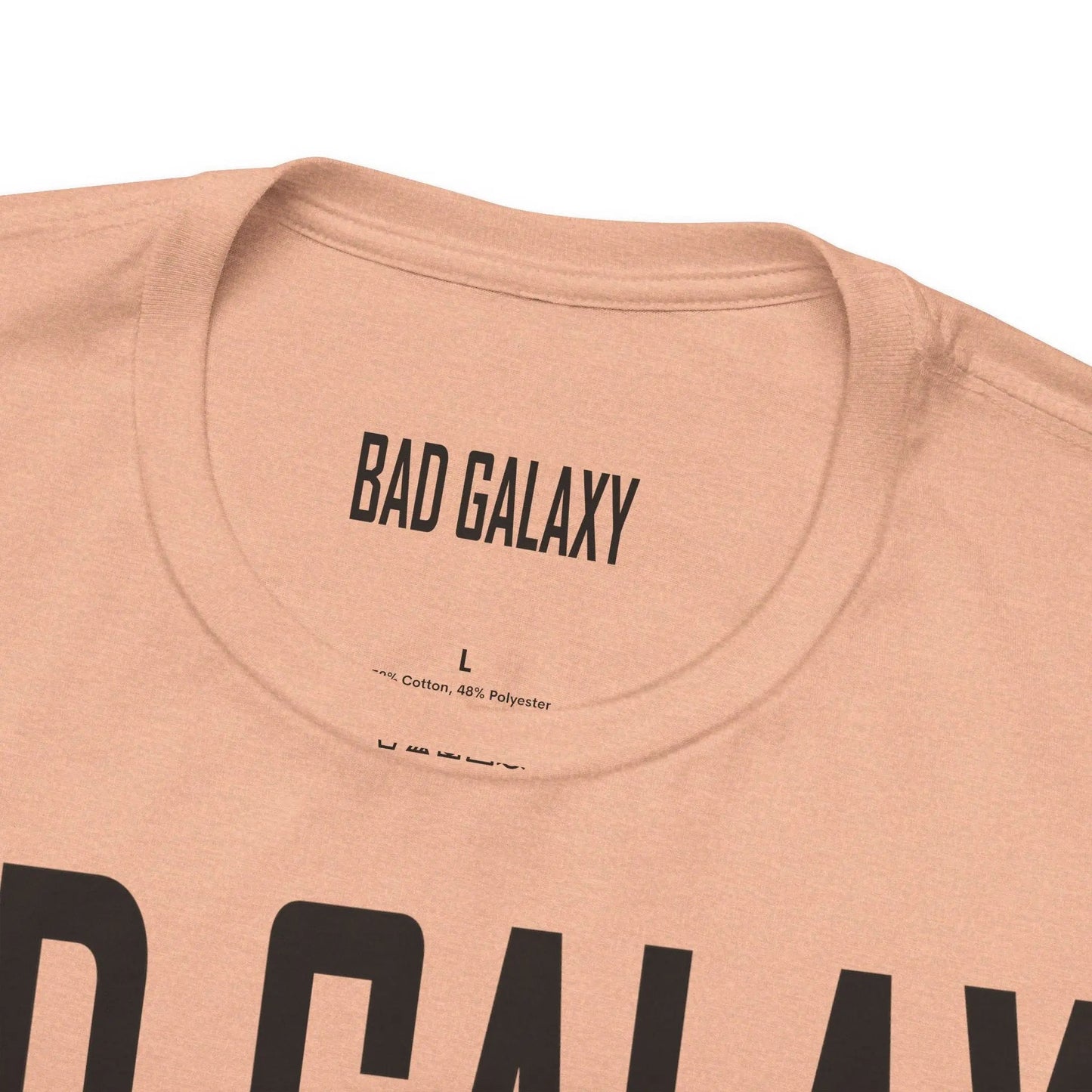 Bad Galaxy Tee Shirt With Red Stamp 100 Percent Cotton Made In USA Eco Friendly Inks