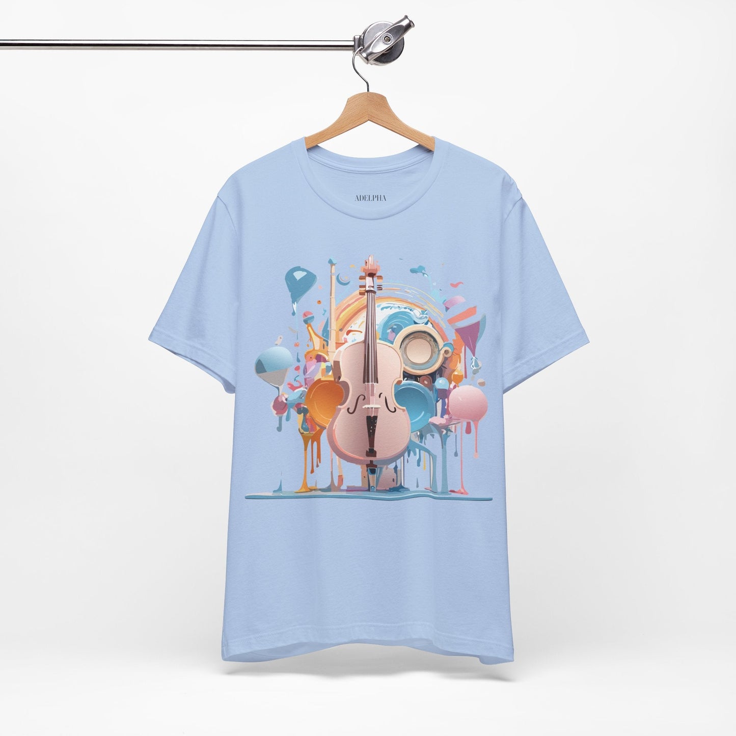 Music Graphic Unisex 100 Cotton Vintage Art with Musical Elements Tee 80