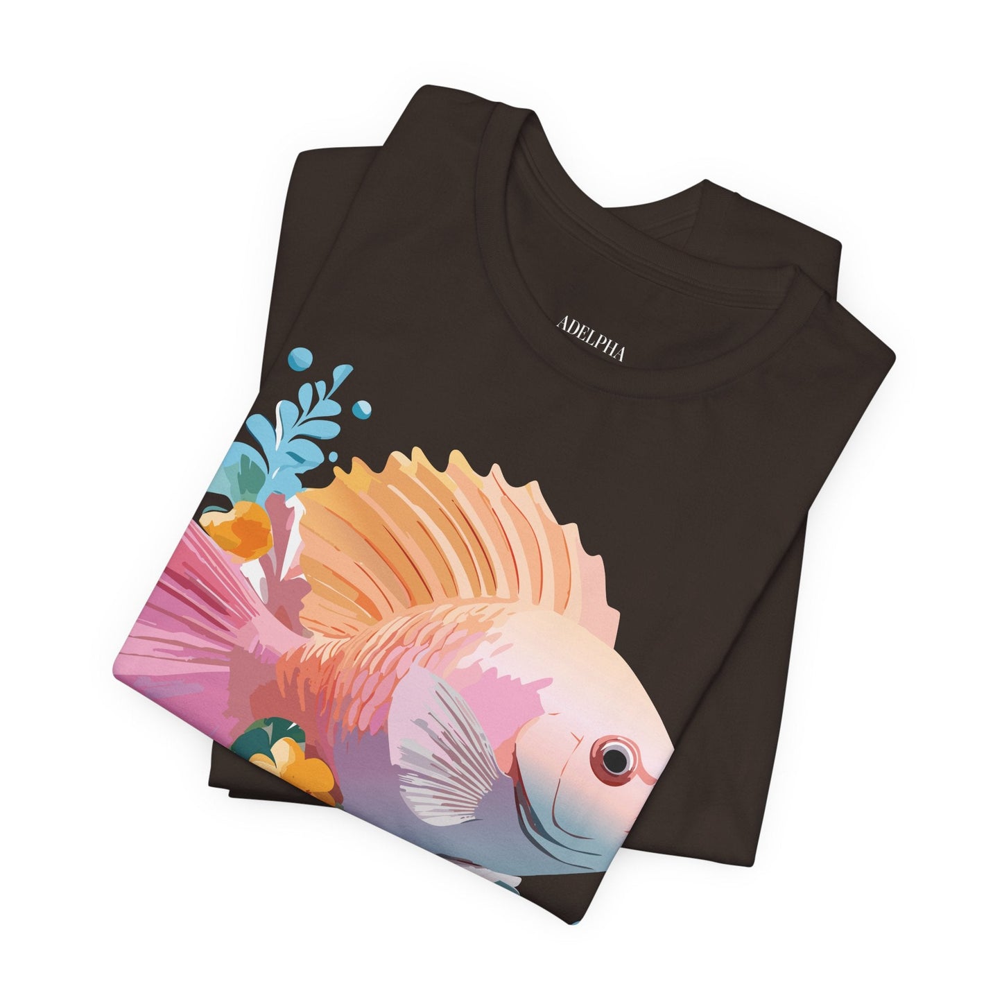 Adelpha Fish Graphic Tee Unisex Short Sleeve Shirt Vintage Inspired Art Design Collection