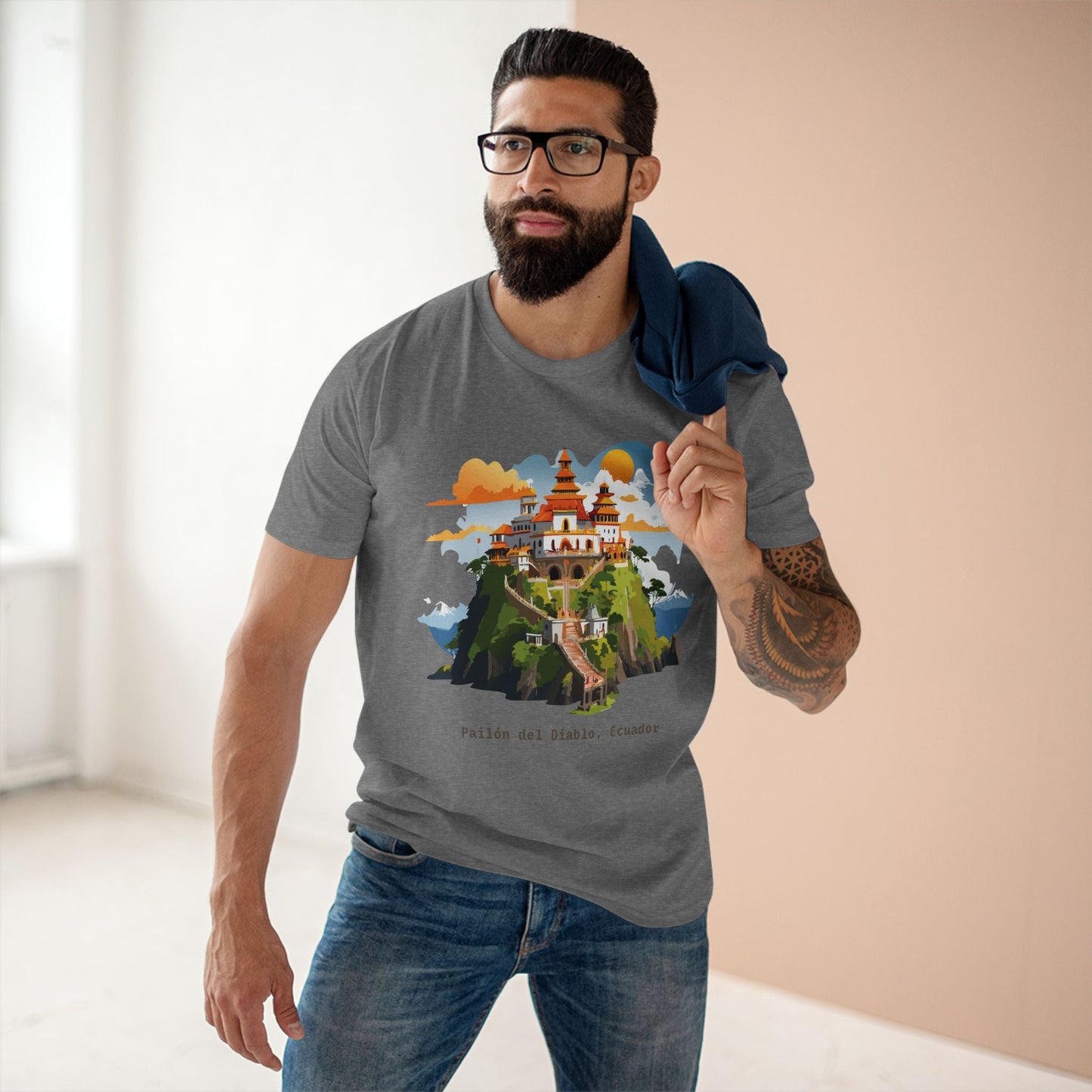 Travel Shirt Unisex Premium Cotton Tee With Original Art Design From Retro2Nova Ecuador Inspired