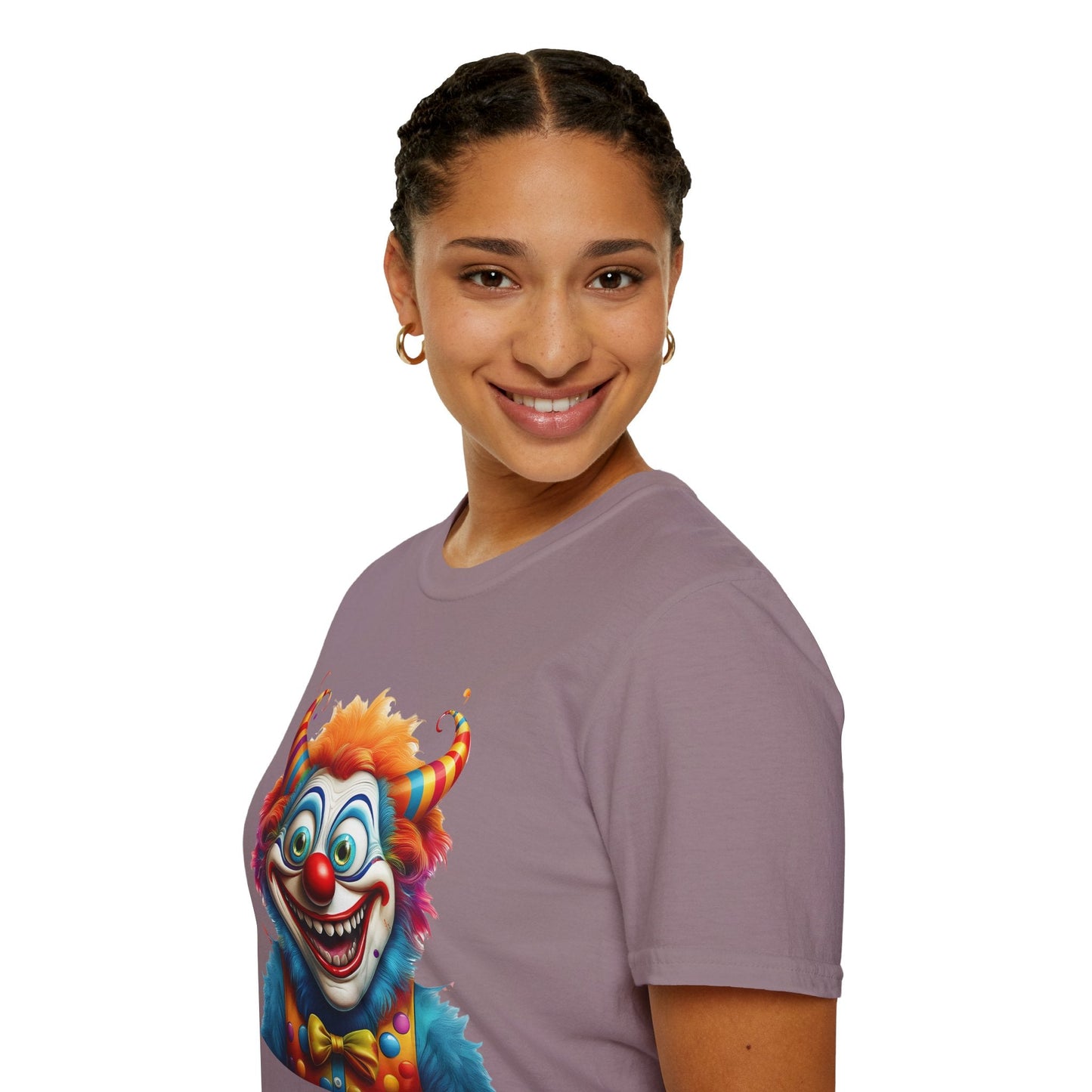 Unisex Clown Shirt Circus Tee Funny Man Shirt Scary Man Shirt Gildan Softstyle 64000