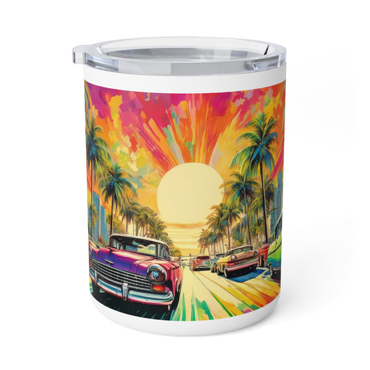 34 Art Design Insulated Coffee Mug Clear Lid 10oz Insulated Coffee Mug 10oz