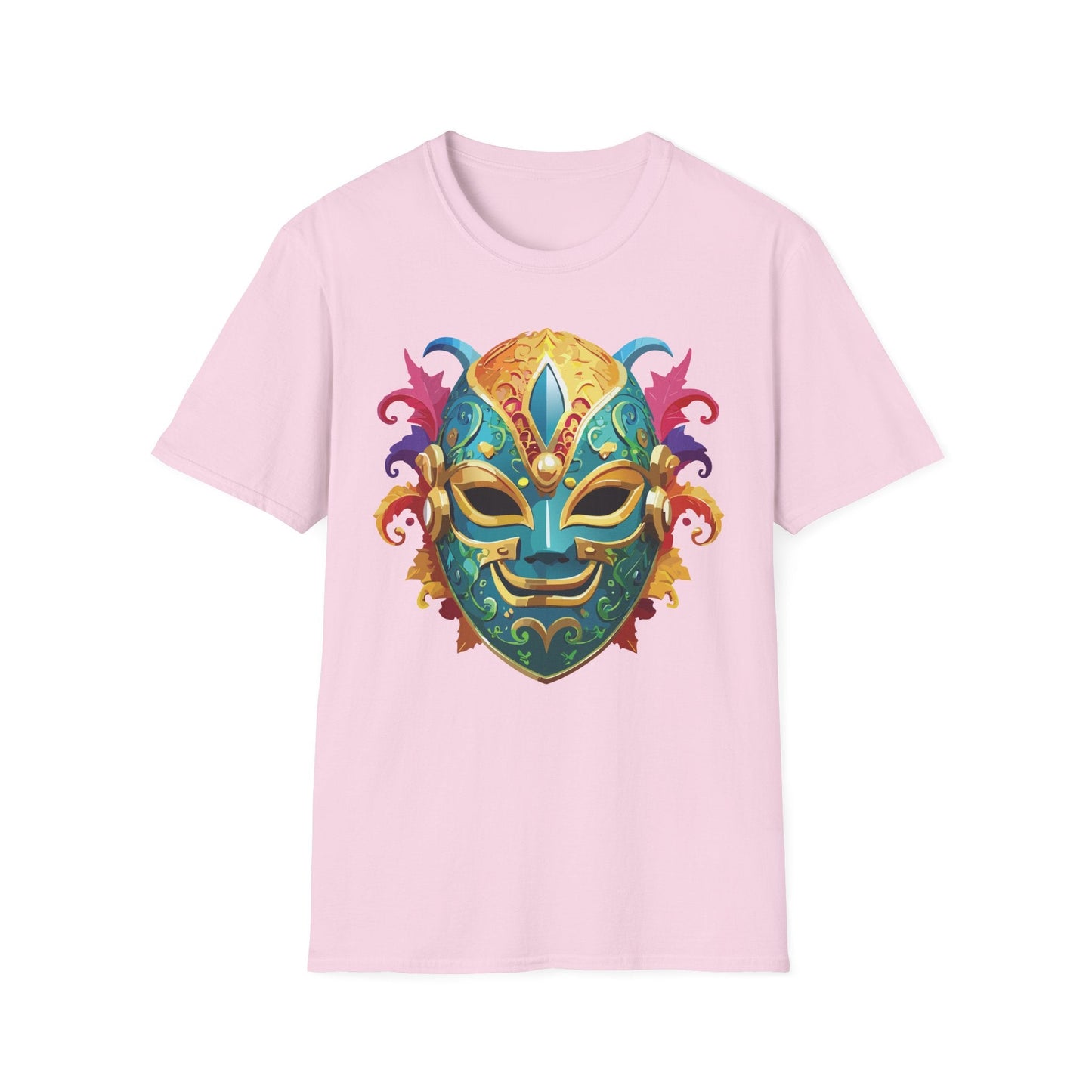 Mask Tee Shirt Unisex Softstyle Gildan 64000 100 Percent Ring Spun Cotton Comfortable Masquerade Tee