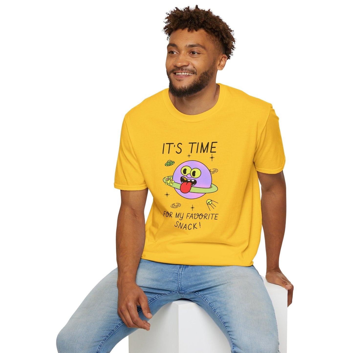 Snack Time Alien TShirt Time For My Favorite Snack Unisex Cotton Cute Space Graphic Tee