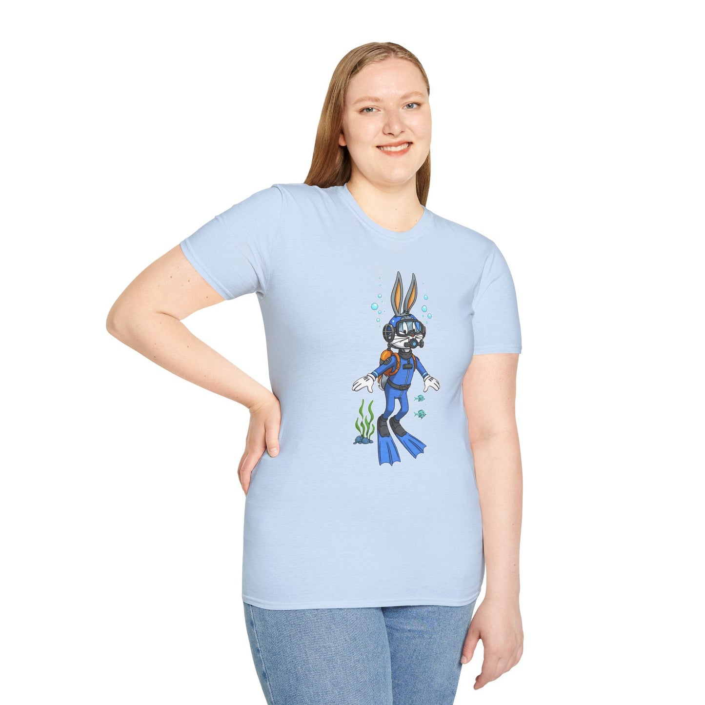 Bugs Bunny T Shirt Unisex Short Sleeve Cartoon Tee Gildan Softstyle 64000 Cotton