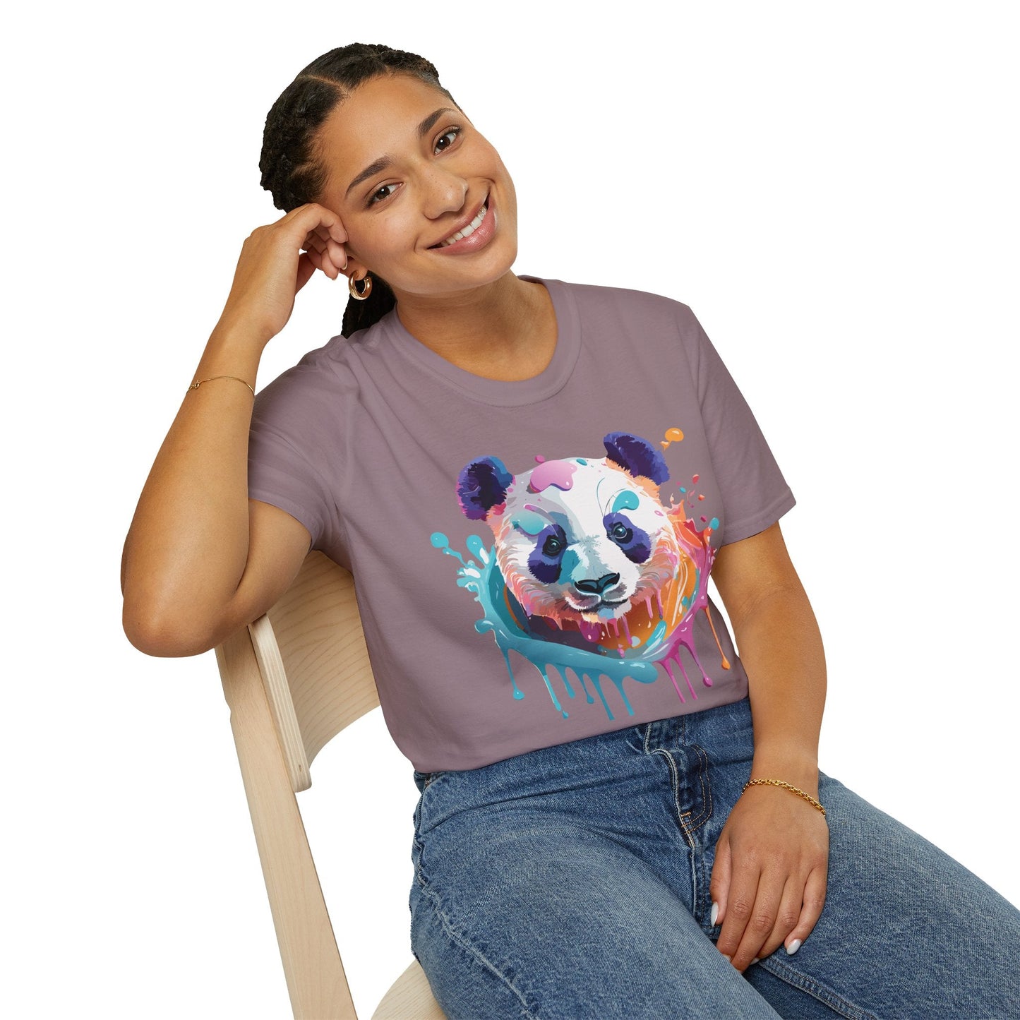 Panda Shirt T Shirt Softstyle 64000 Gildan 100 Percent Ring Spun Cotton Comfortable Animal Tee