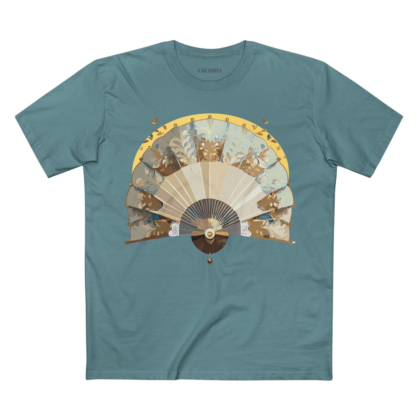Antique Fan Graphic Design T-Shirt Unisex 100 Cotton Floral Carnival Artwork Tee 26