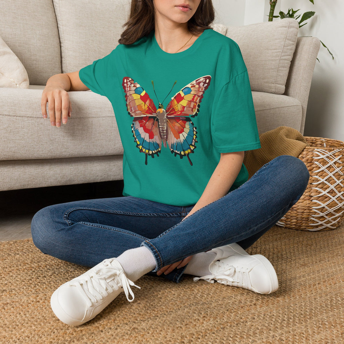Colorful Butterfly T-Shirt – Nature Lover Gift Graphic Tee Unisex 100 Cotton Gildan T-Shirt