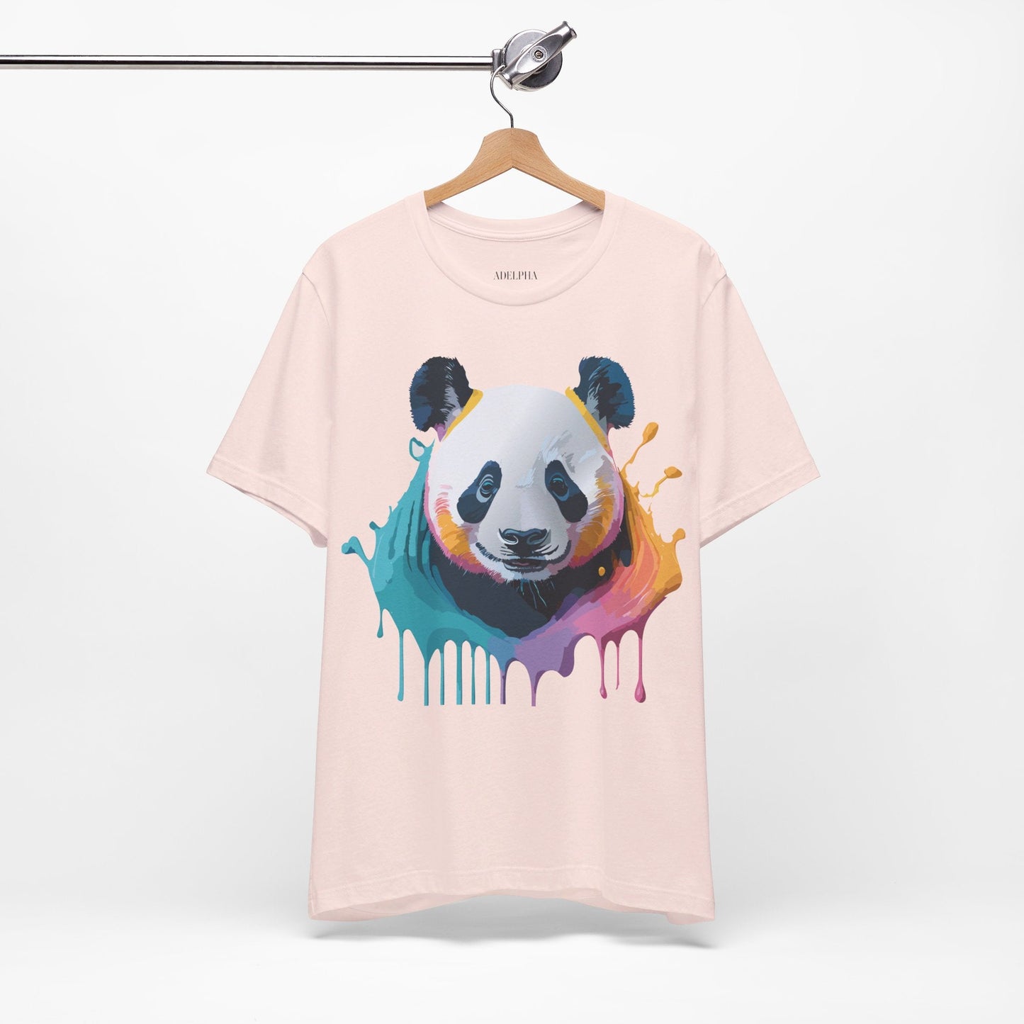 Panda Shirt Unisex Graphic Tee Vintage Inspired Art by Adelpha Premium Jersey Short Sleeve