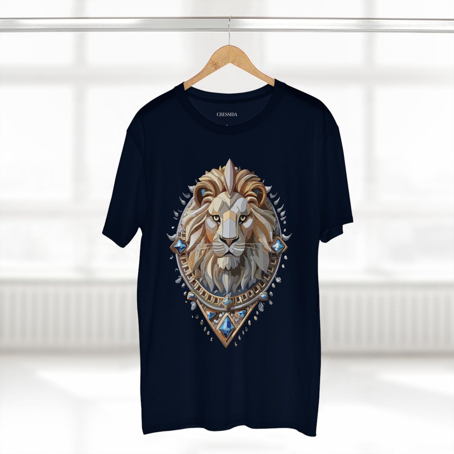 Lion Graphic Unisex 100 Cotton Tee With Unique Animal Golden Medallion Art Design 7