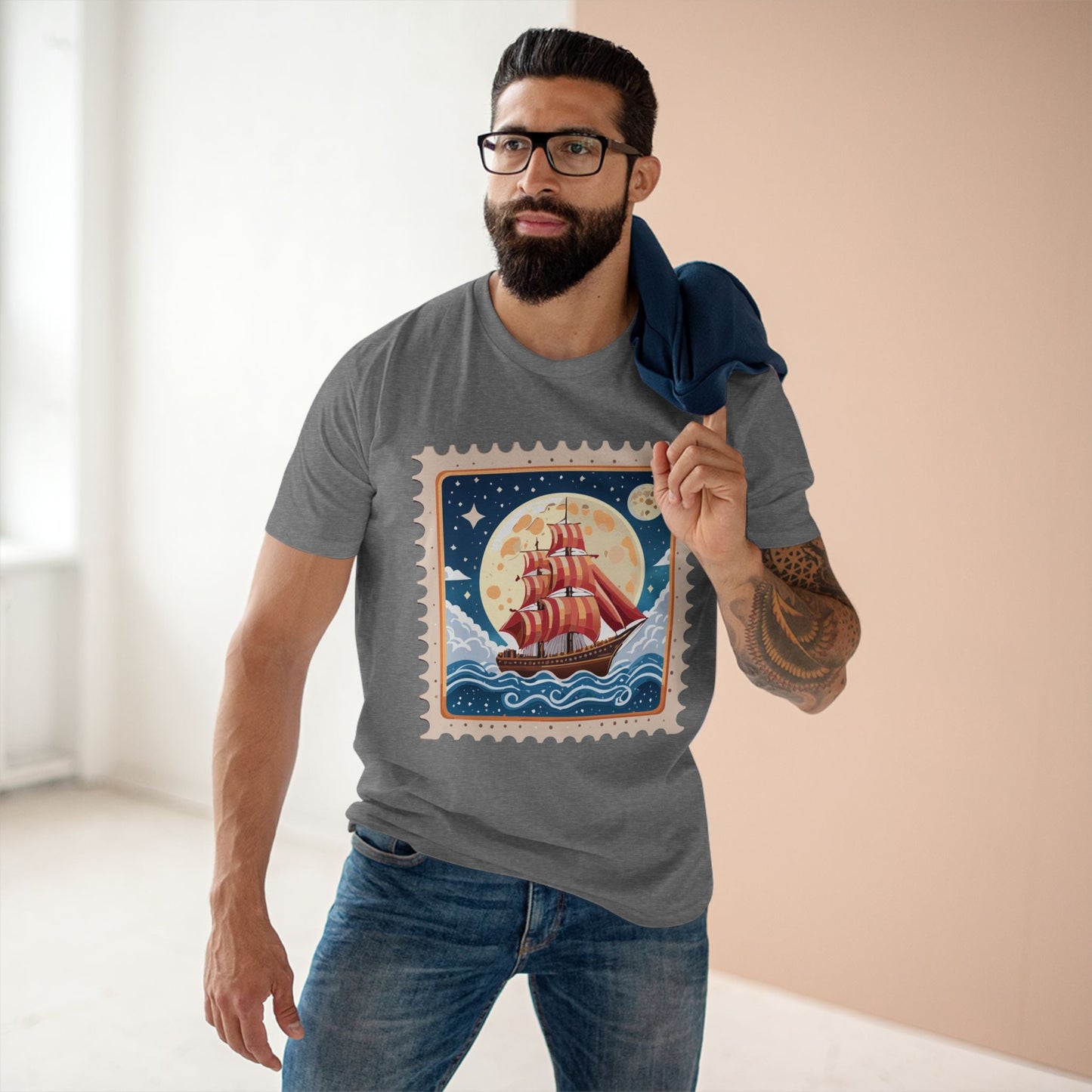 Stamp Shirt Postage Stamp Tee Unisex Premium Cotton Original Art Design By Retro2Nova