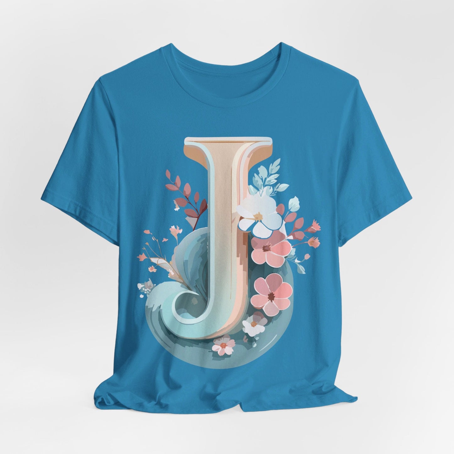 Letter J Shirt Graphic Unisex Tee With Original Vintage Inspired Artwork By Adelpha