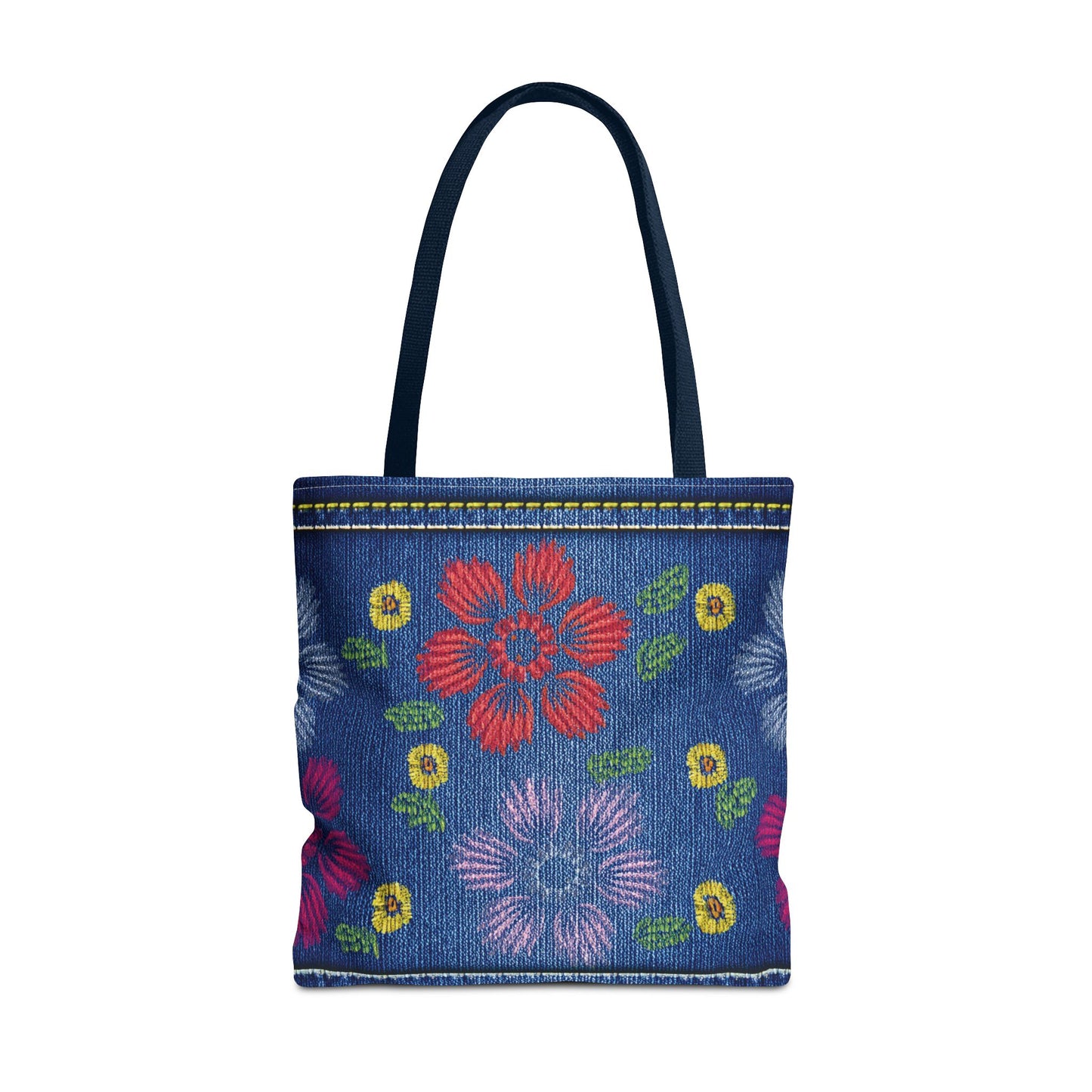 Denim Fabric Imitation Print Unisex Canvas Bag Poly Spun 3 Sizes Tote Bag 131