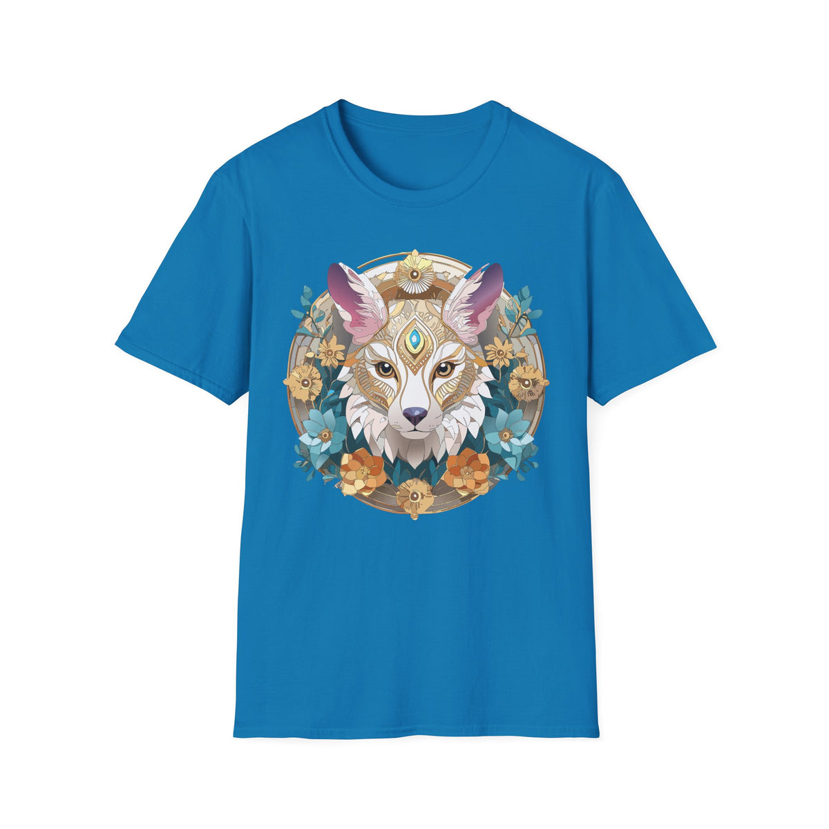 Mystic Fox Mandala T-Shirt | Floral Fox Portrait, Boho Animal Tee