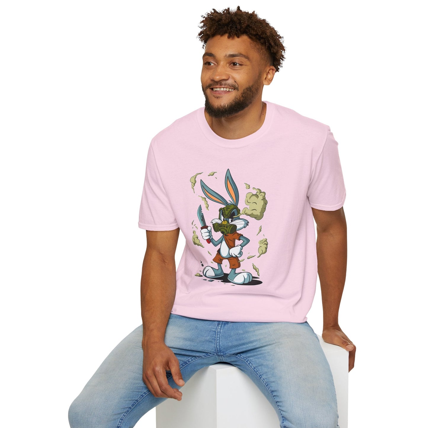 Bugs Bunny T Shirt Unisex Cartoon Graphic Tee Softstyle Gildan 64000 Short Sleeve