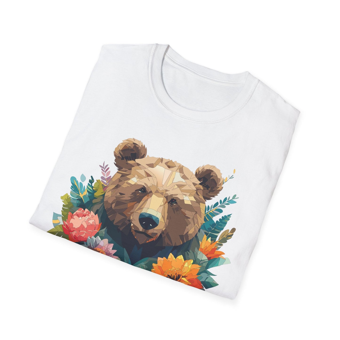 Bear T Shirt Unisex Softstyle Tee 100 Percent Ring Spun Cotton Gildan 64000 Comfortable
