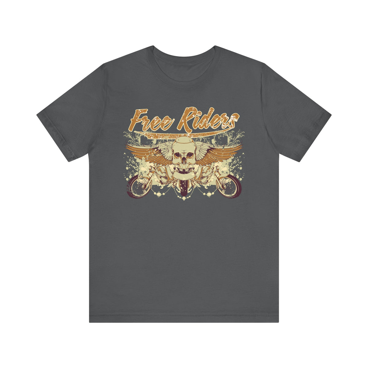 Free Riders Skull Motorcycle Tee Biker Graphic Art Design T-Shirt A-1