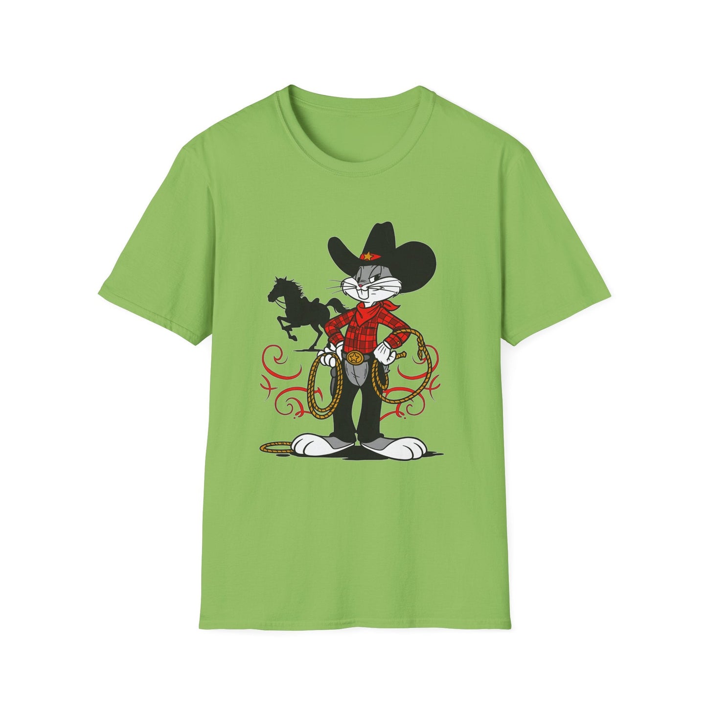 Bugs Bunny T Shirt Unisex Cartoon Tee Softstyle 64000 100 Percent Ring Spun Cotton