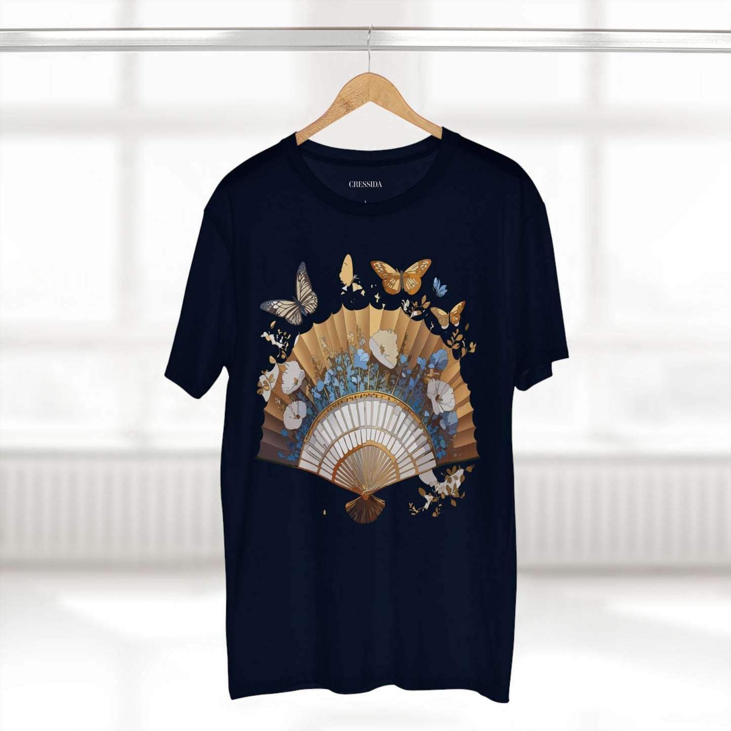 Antique Fan Graphic Design T-Shirt Unisex 100 Cotton Floral Carnival Artwork Tee 1