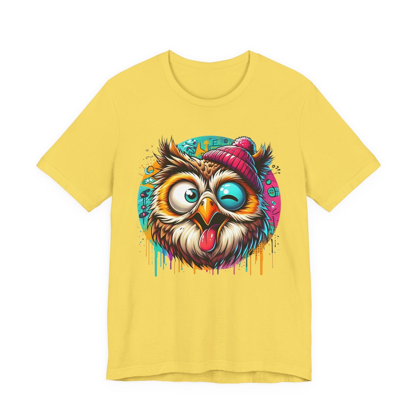 Colorful Owl Graphic Tee, Fun Owl Shirt, Funny Bird Shirt, Cute Cartoon Tees, Animal T-Shirt, Animal Tees, Art Design T-Shirt