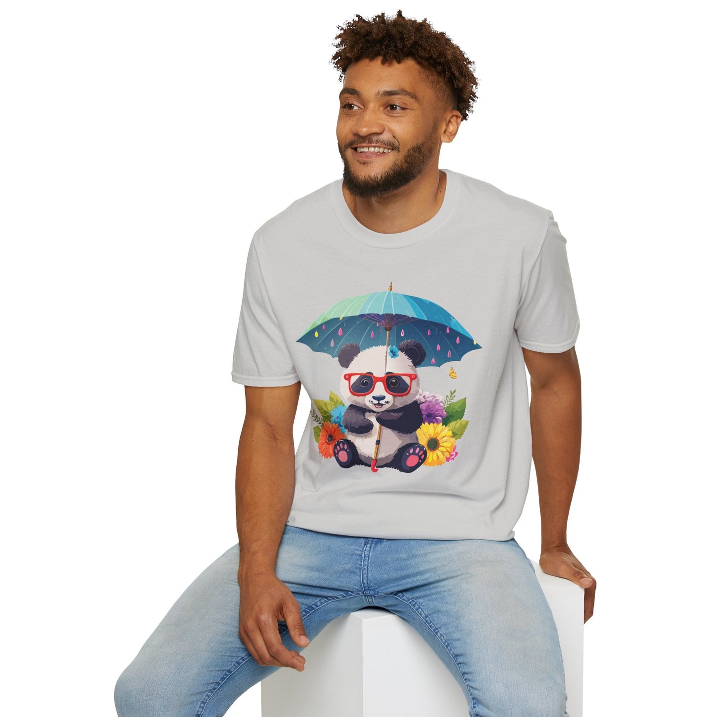 Panda Shirt Unisex Tee 100 Percent Ring Spun Cotton Softstyle Gildan 64000 Animal Print