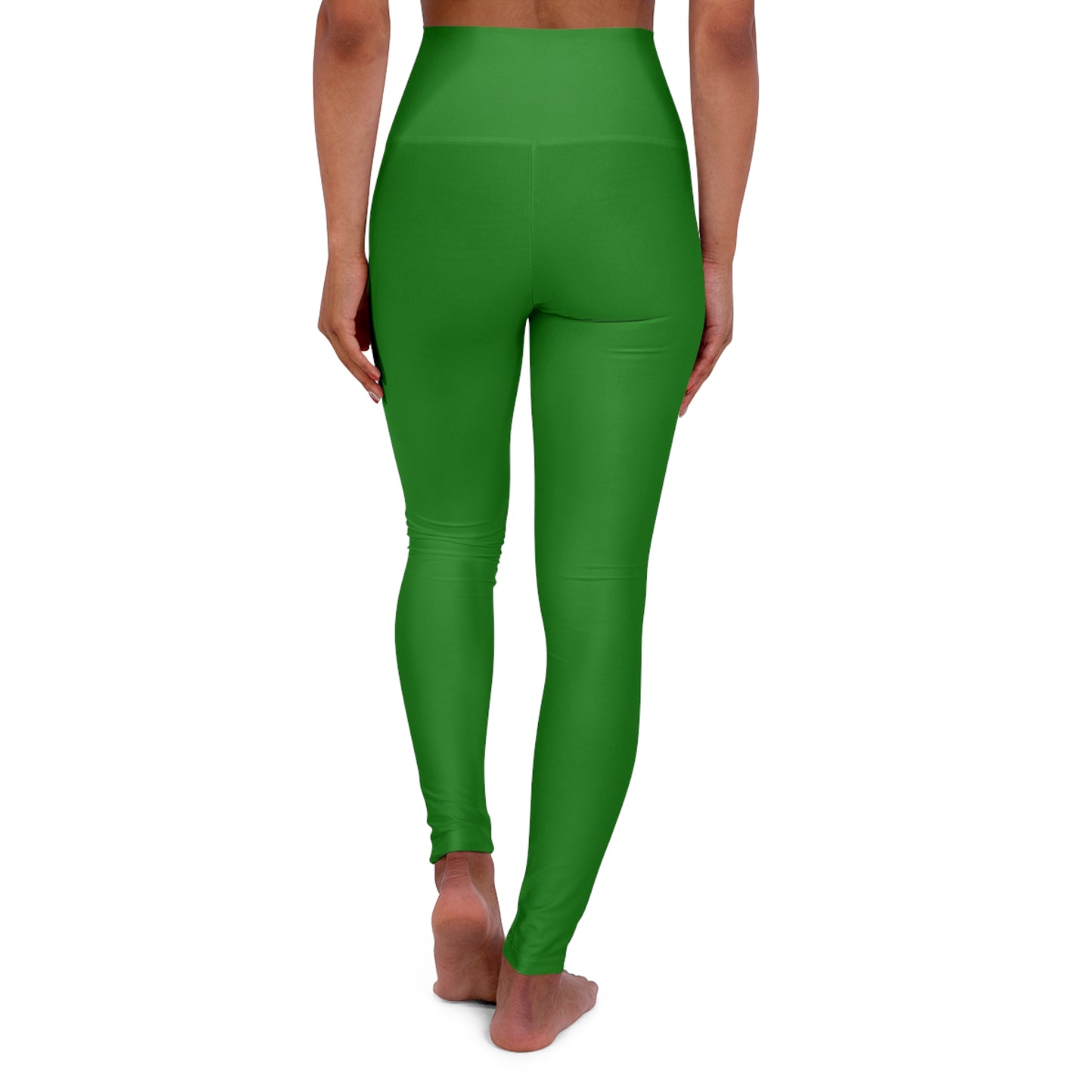 India Green Color High-Waist Yoga Leggings Women's Seamless Poly-Span Stretchy Pants XS-2XL