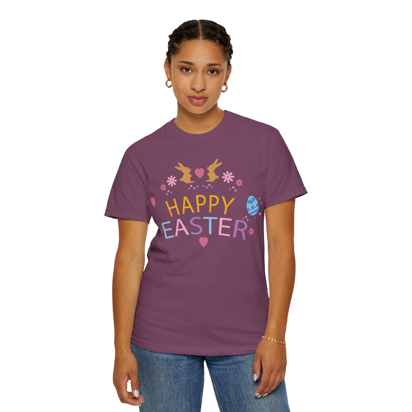 Easter Bunny Heart T-Shirt, Tee Shirt with Easter Signature, T Shirt with Easter Prints, Tee Shirt with Easter Design 2