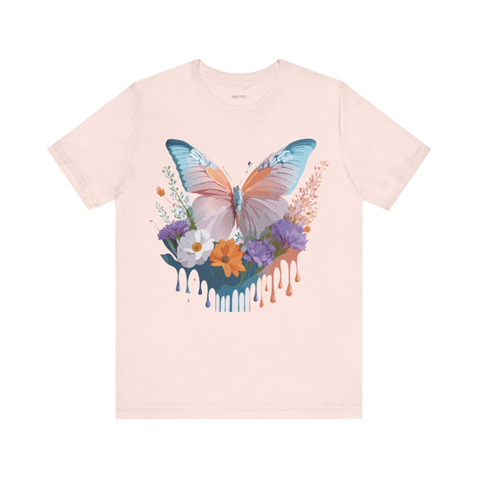 Butterfly Graphic Unisex Cotton Bella+Canvas Tee with Art Design n15