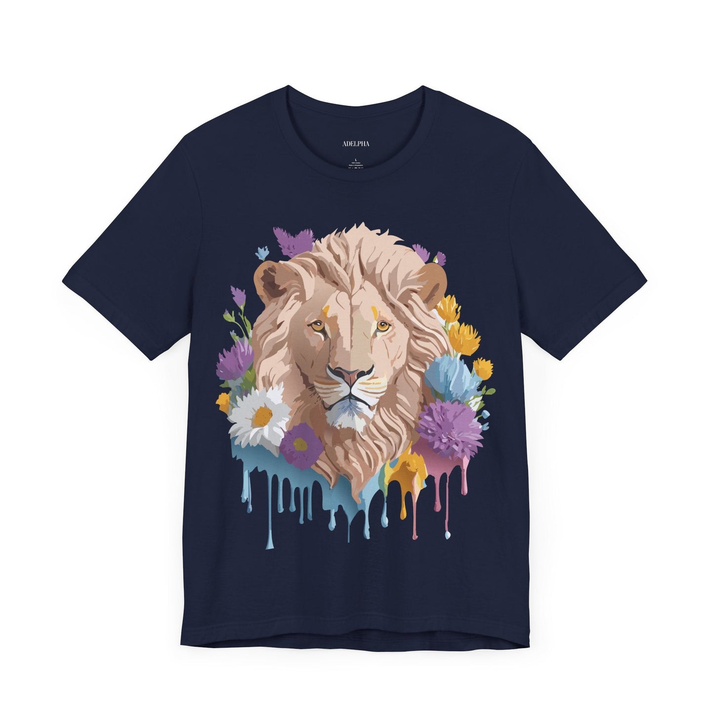 Adelpha Lion Graphic T Shirt Unisex Short Sleeve Tee With Vintage Inspired Artwork