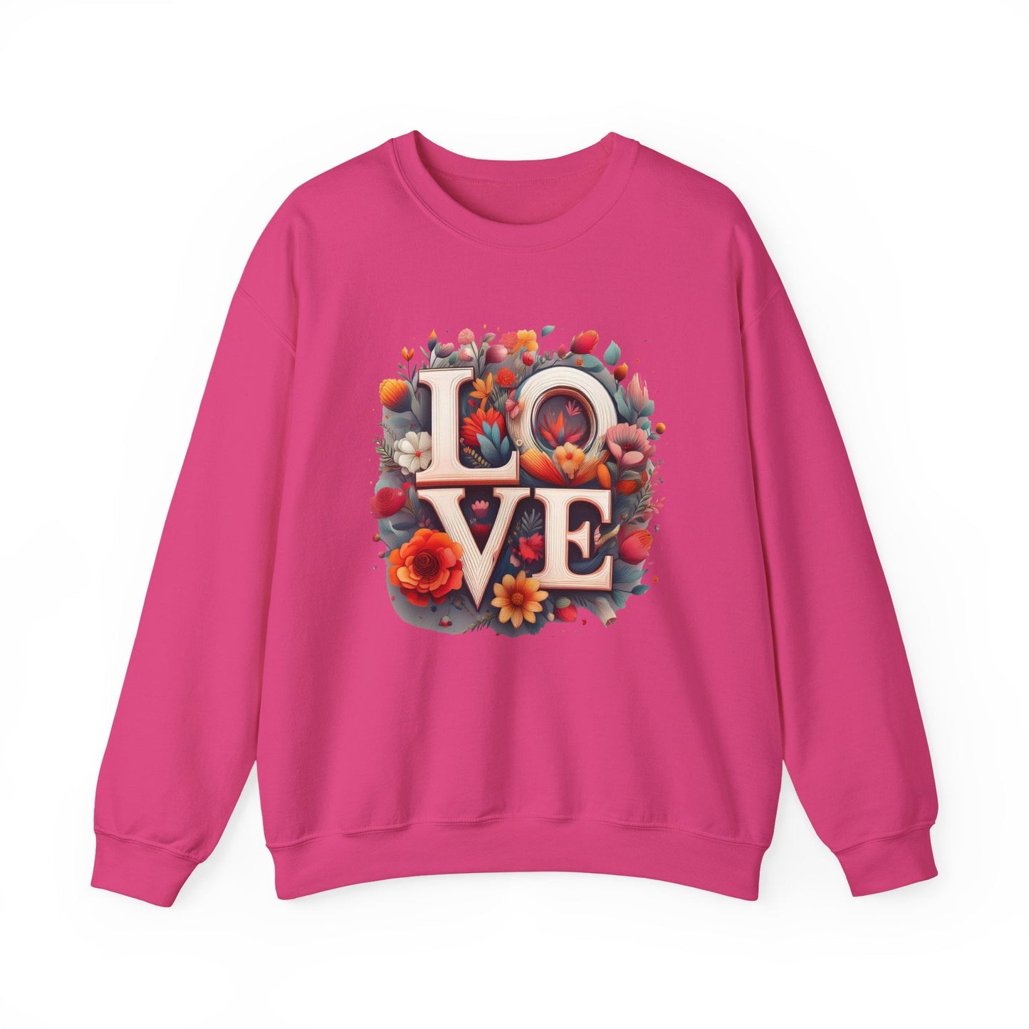 Floral Love Valentines Day Sweatshirt Unisex Crewneck Love Flower Gift Idea Cozy Everyday Wear