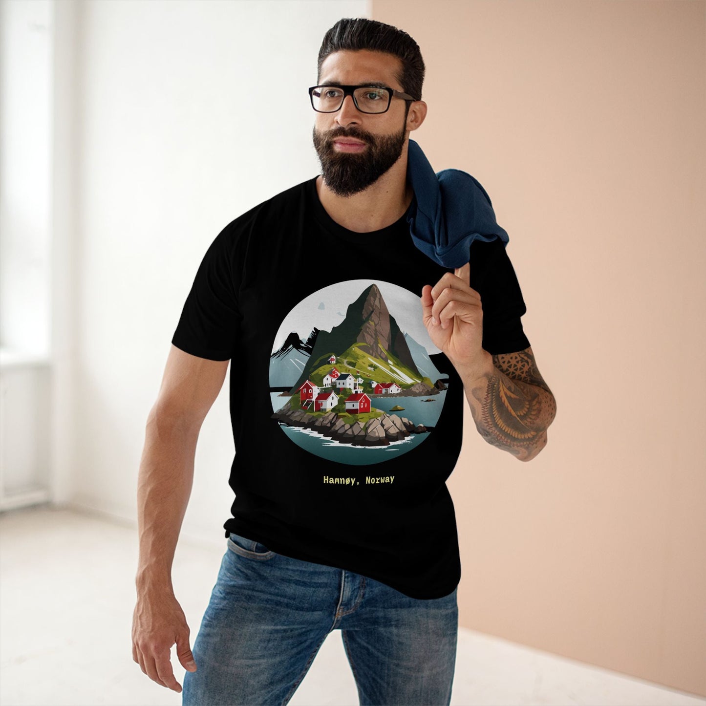 Norway Travel Shirt Unisex Tourist Tee With Original Art Design By Retro2Nova Premium Cotton
