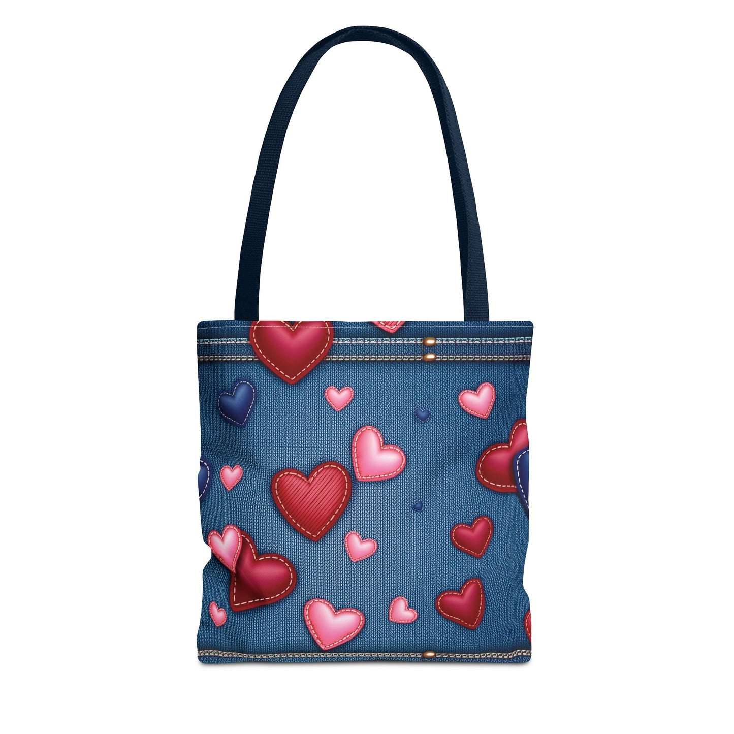 Love Day Graphic Design Denim Fabric Imitation Print Unisex Canvas Bag POLY 3 Sizes Tote Bag 201-29