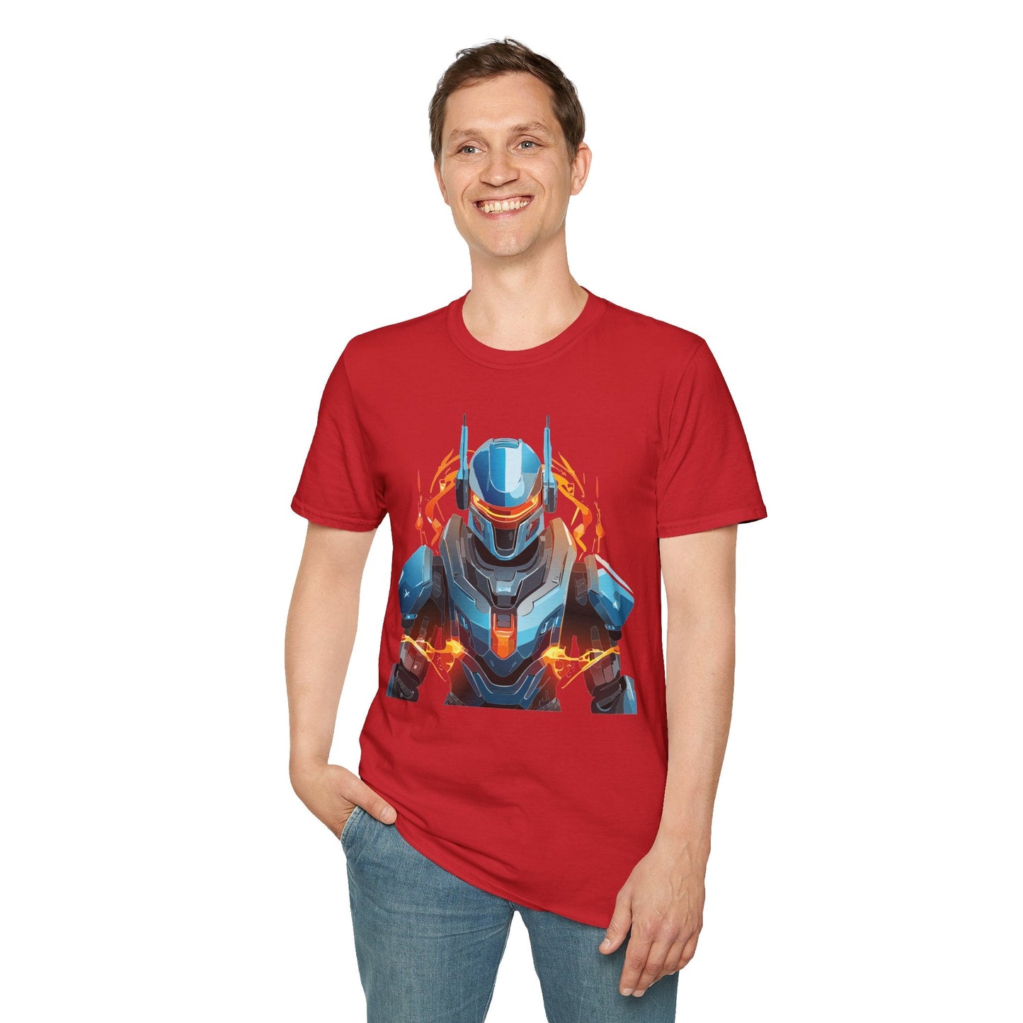 Cyborg Robot Graphic Unisex Softstyle Cotton Tee 6