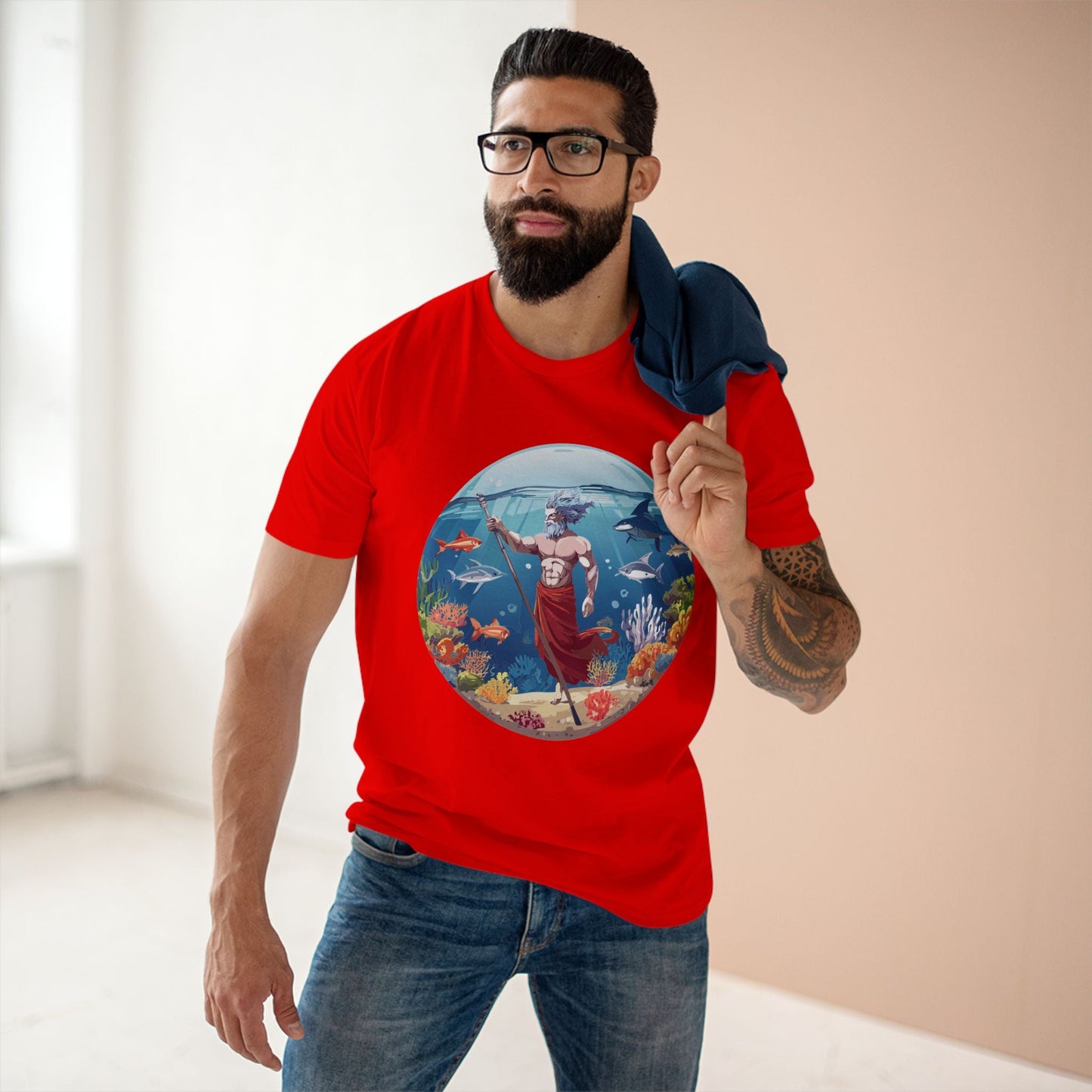 Retro2Nova Ocean Shirt Unisex Premium Cotton Tee With Original Art Design OP13 Exclusive Edition