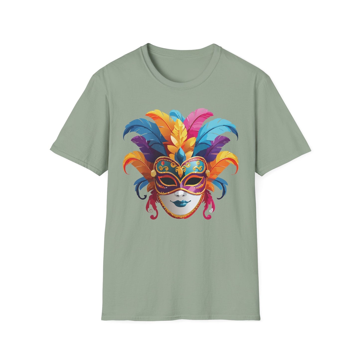 Mask Tee Shirt Unisex Masquerade Design Gildan Softstyle 64000 100 Percent Cotton