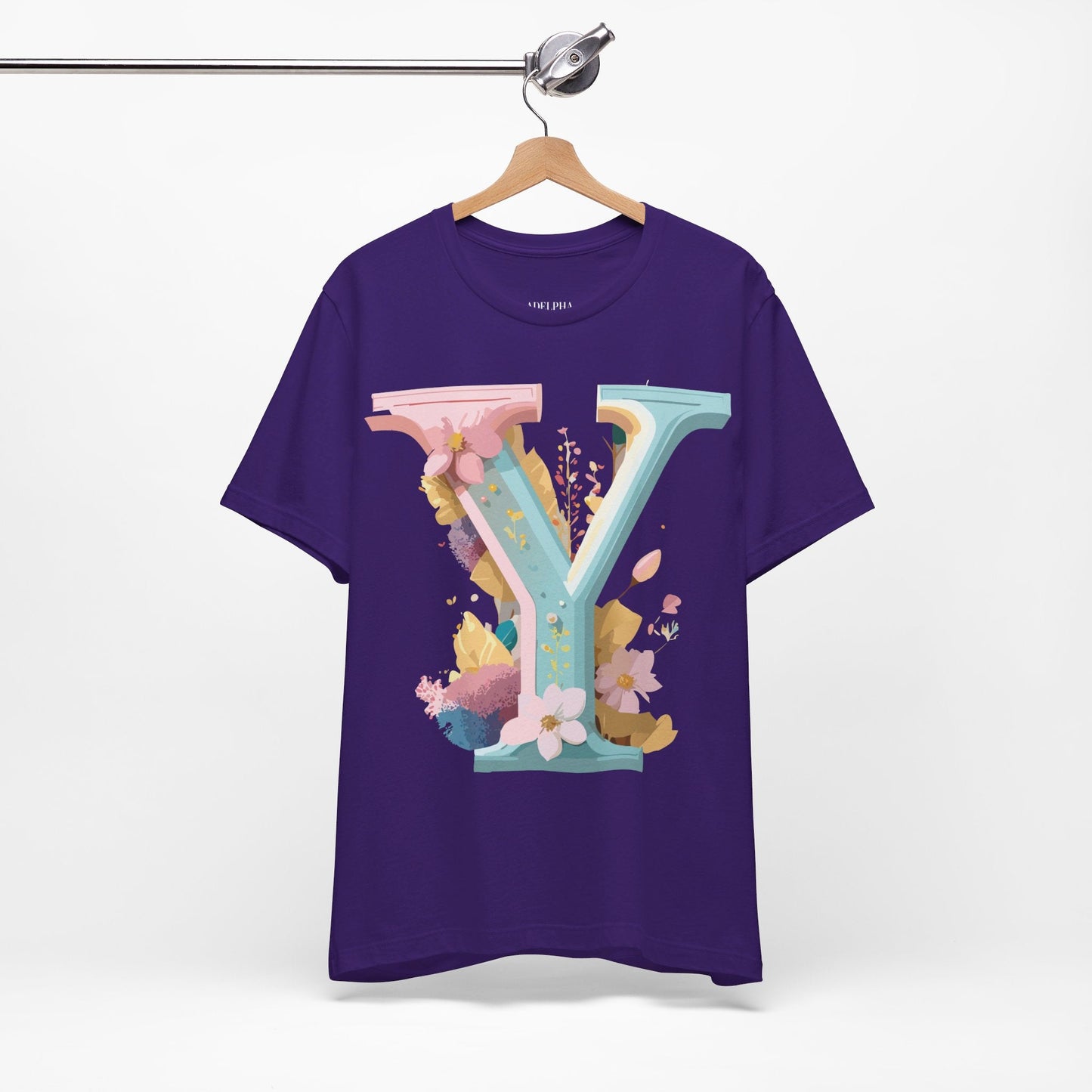Letter Y Shirt Unisex Graphic Tee Vintage Inspired Artwork Adelpha Short Sleeve Design