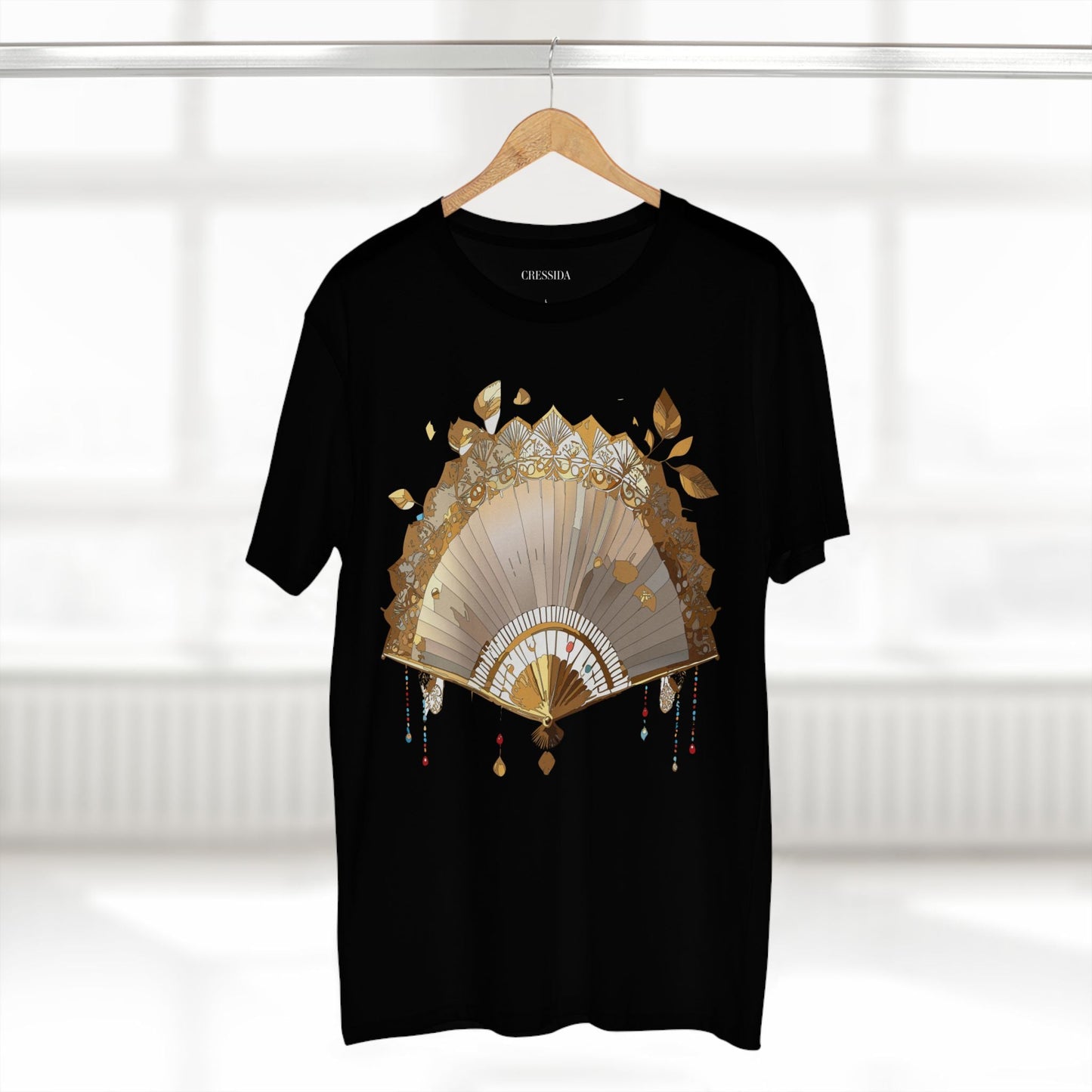 Antique Fan Graphic Design T-Shirt Unisex 100 Cotton Floral Carnival Artwork Tee 12