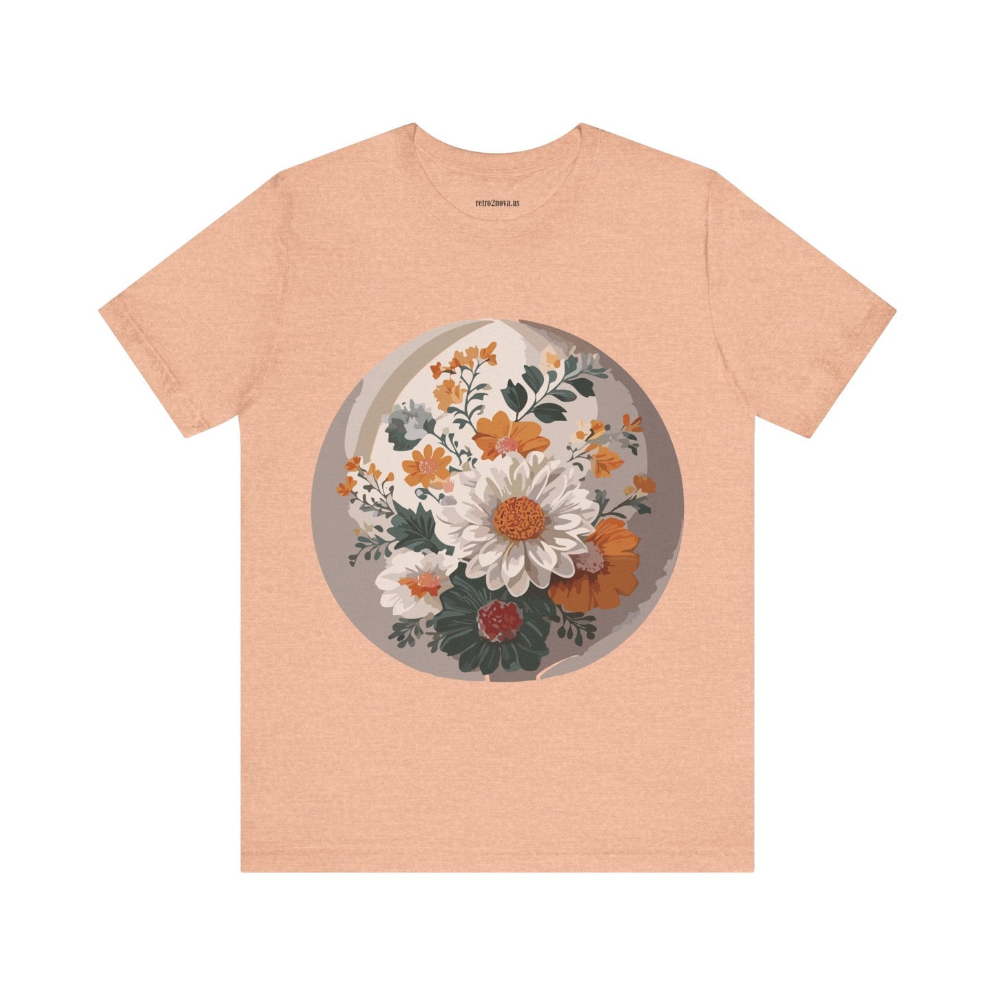Retro2Nova Floral Shirt Unisex Jersey Short Sleeve Tee From Flowers Collection Free Shipping